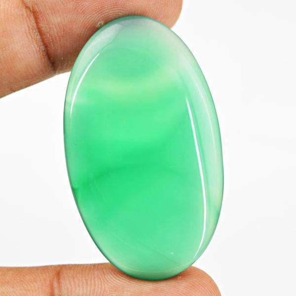 gemsmore:Amazing Green Onyx Oval Shape Untreated Loose Gemstone