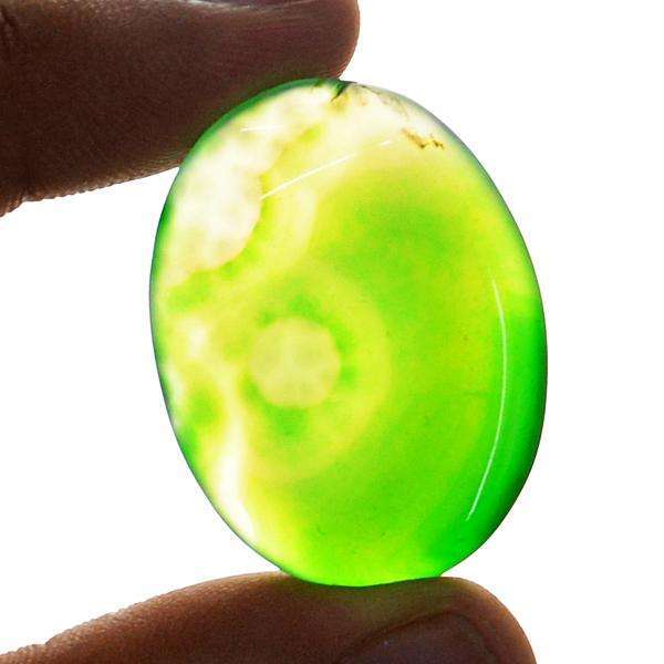 gemsmore:Amazing Green Onyx Oval Shape Untreated Loose Gemstone
