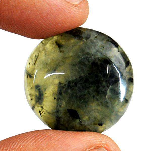 gemsmore:Amazing Green Phrenite Round Shape Untreated Loose Gemstone