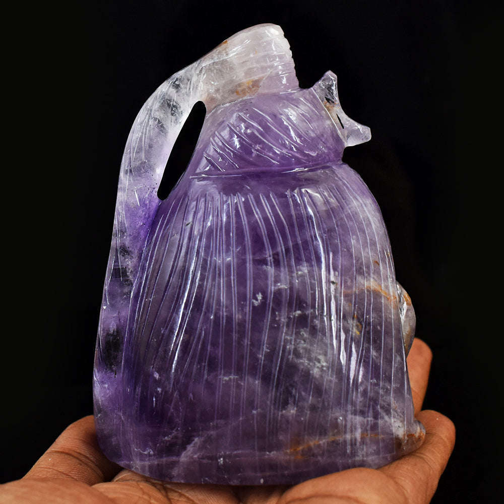 gemsmore:Amazing Hand Carved Amethyst Lord Shiva Head