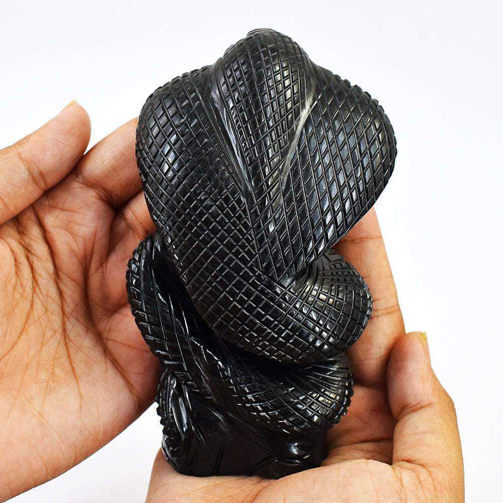 gemsmore:Amazing Hand Carved Black Spinel Cobra