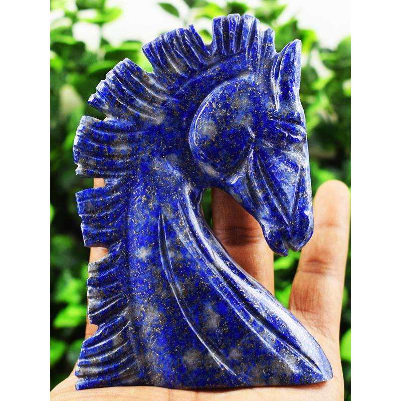 gemsmore:Amazing Hand Carved Blue Lapis Lazuli Horse Burst