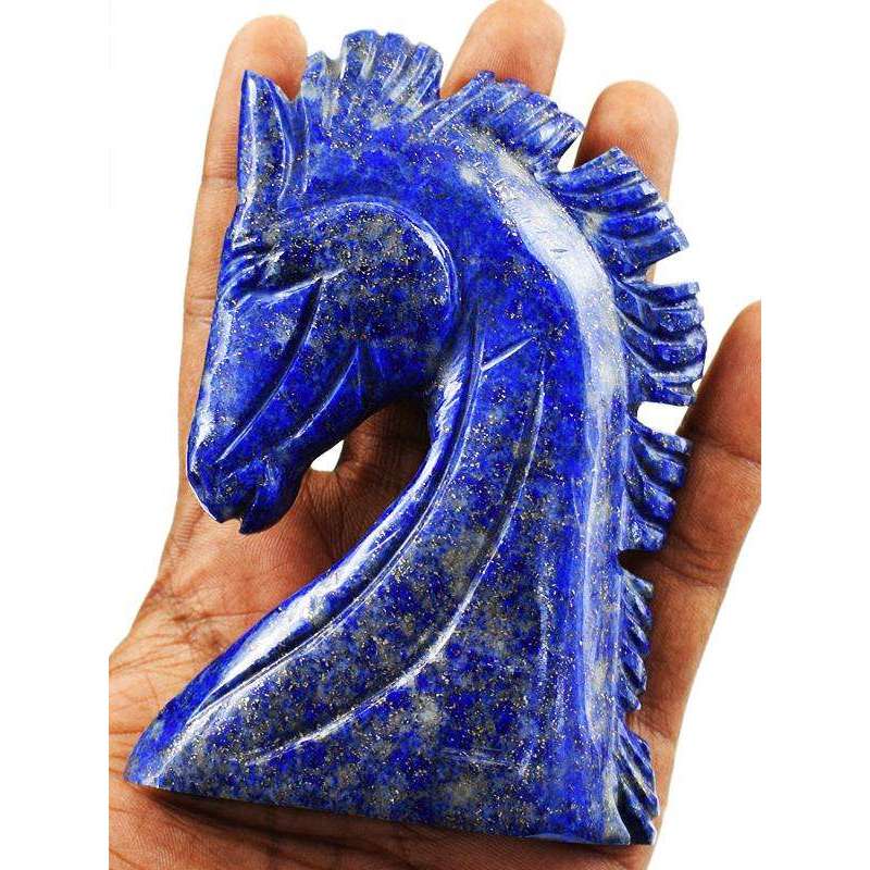 gemsmore:Amazing Hand Carved Blue Lapis Lazuli Horse Burst