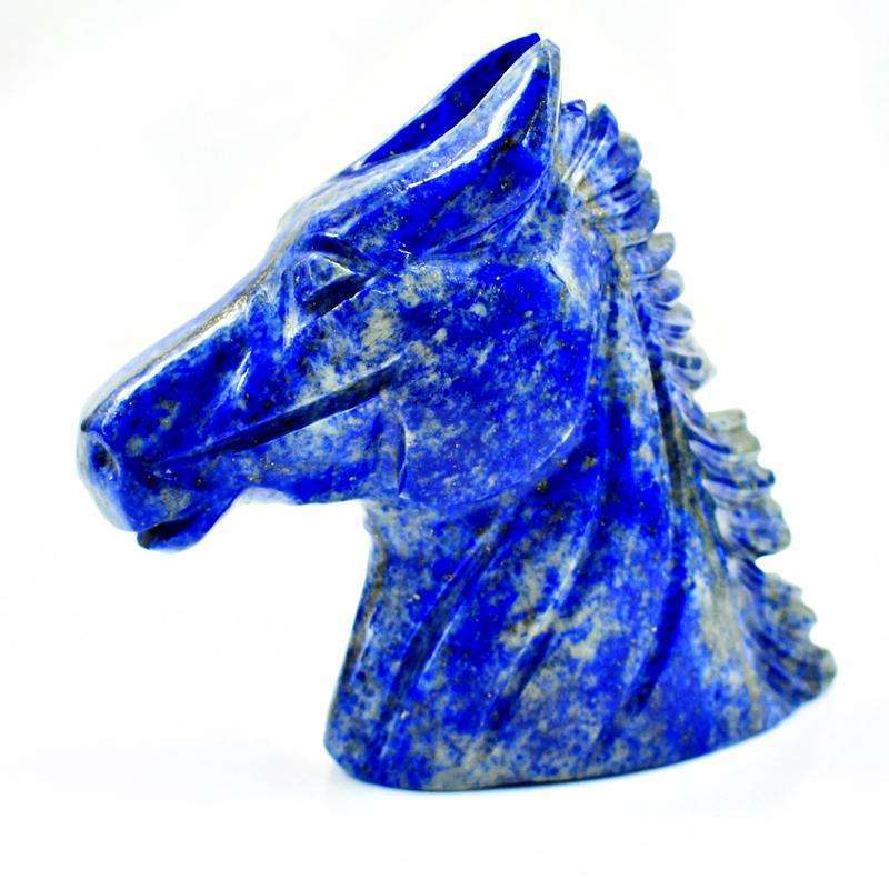 gemsmore:Amazing Hand Carved Blue Lapis Lazuli Horse Bust