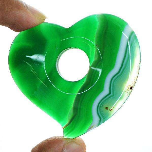 gemsmore:Amazing Heart Shape Green Fancy Onyx Untreated Loose Gemstone