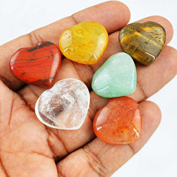 gemsmore:Amazing Heart Shape Multicolor Multi Gemstone Lot