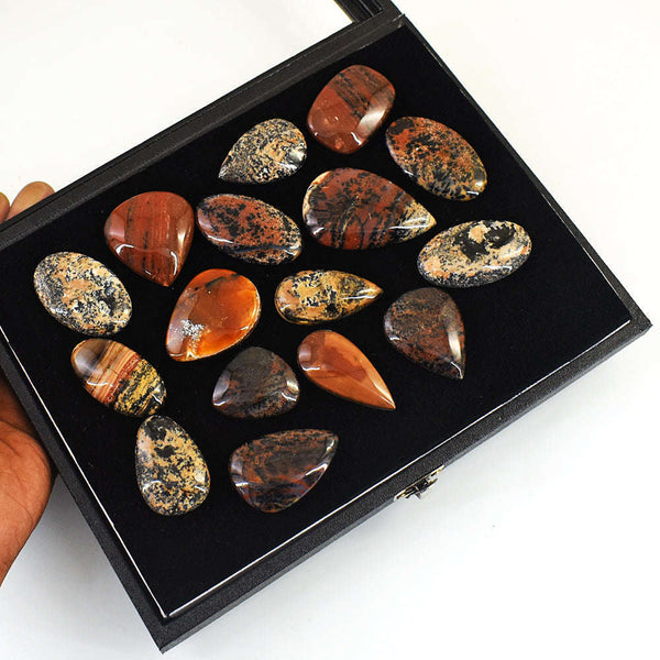 gemsmore:Amazing Honey Dendrite Untreated Gemstone Cabochon Lot