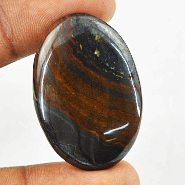 gemsmore:Amazing Iron Tiger Eye Gemstone Natural Oval Shape