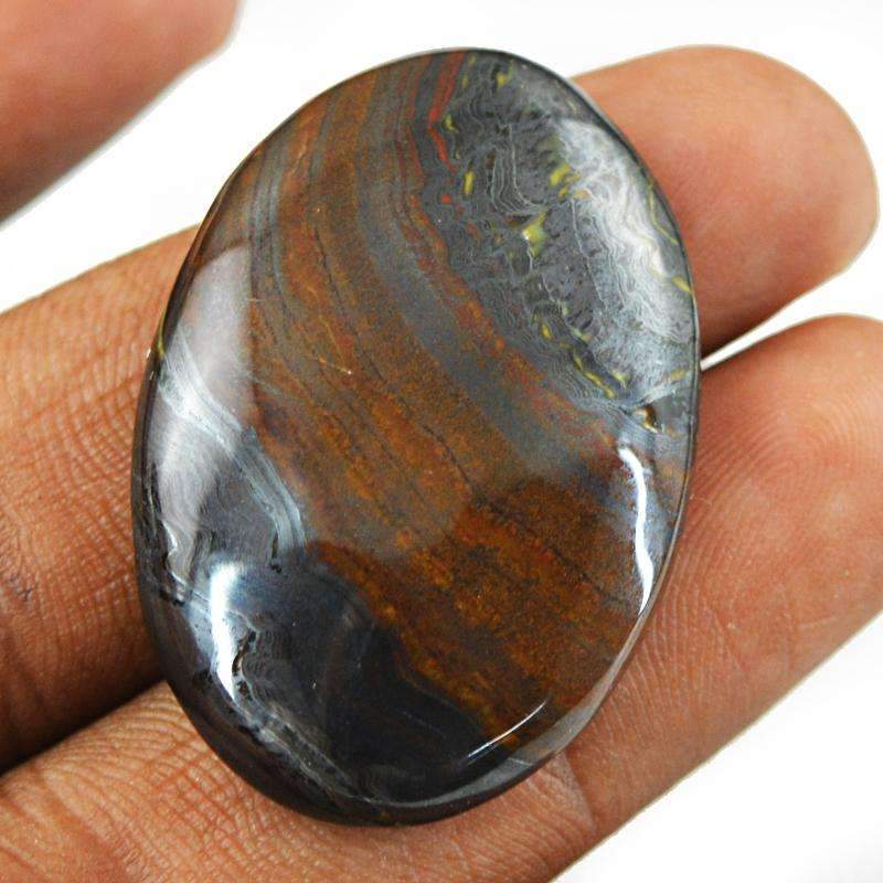 gemsmore:Amazing Iron Tiger Eye Gemstone Natural Oval Shape