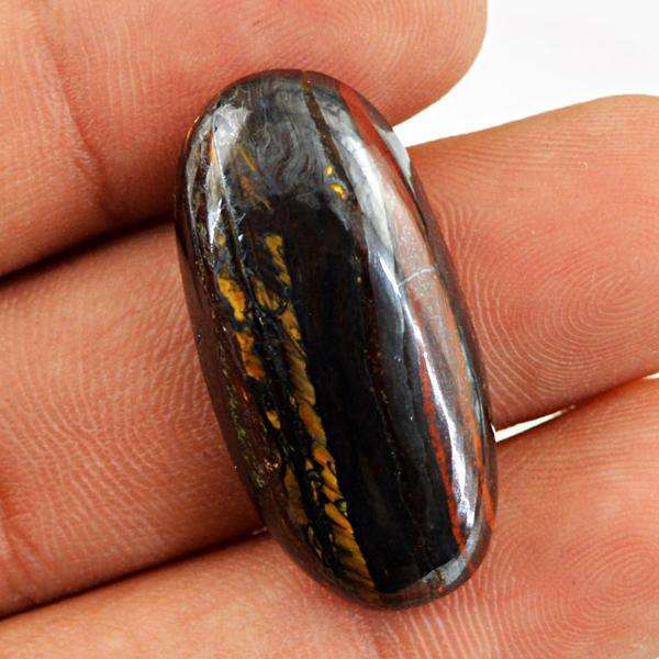 gemsmore:Amazing Iron Tiger Eye Oval Shape Untreated Loose Gemstone