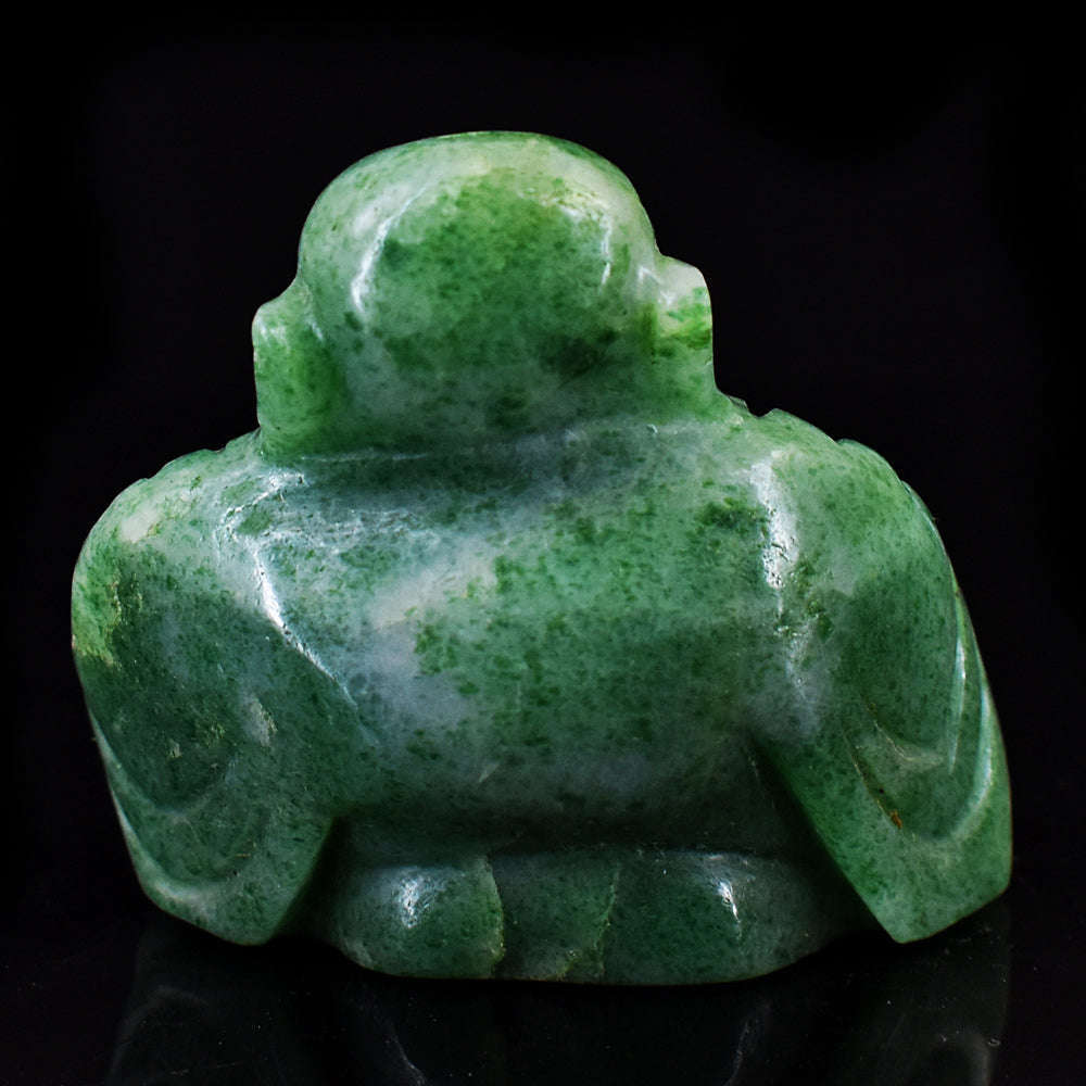 gemsmore:Amazing Jade  Hand Carved Genuine Crystal Gemstone Carving Laughing Buddha