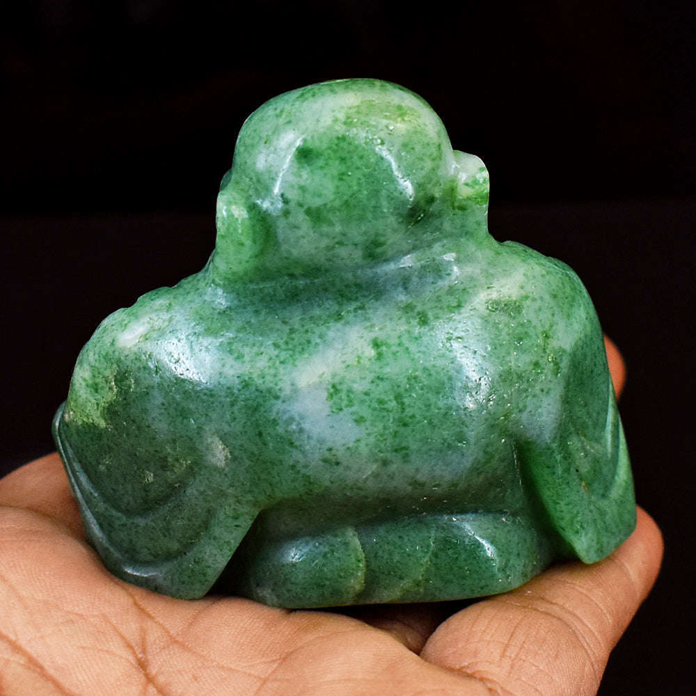 gemsmore:Amazing Jade  Hand Carved Genuine Crystal Gemstone Carving Laughing Buddha