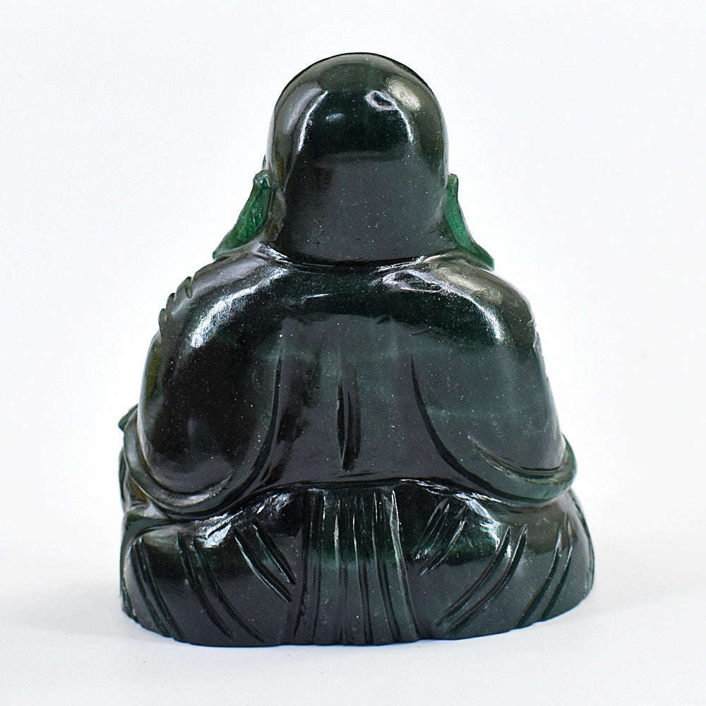 gemsmore:Amazing Jade Hand Carved Genuine Crystal Gemstone Carving Laughing Buddha