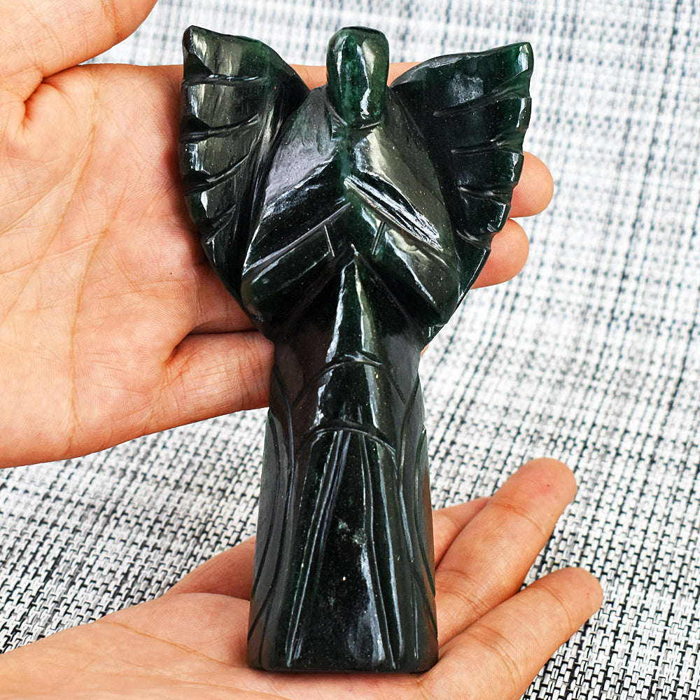 gemsmore:Amazing Jade Hand Carved Healing Praying Angel