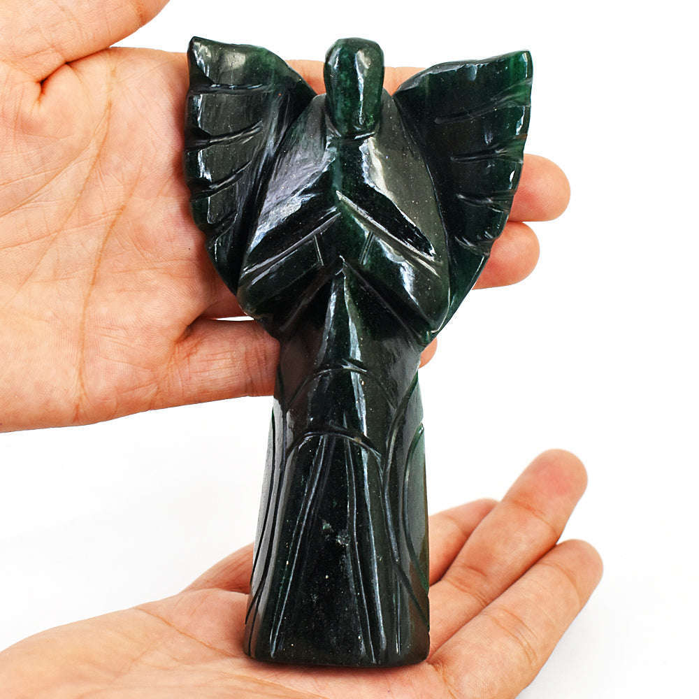 gemsmore:Amazing Jade Hand Carved Healing Praying Angel