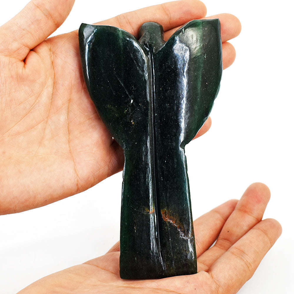 gemsmore:Amazing Jade Hand Carved Healing Praying Angel