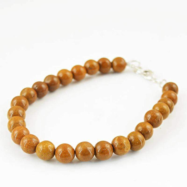 gemsmore:Amazing Jasper Beads Bracelet Natural Round Shape