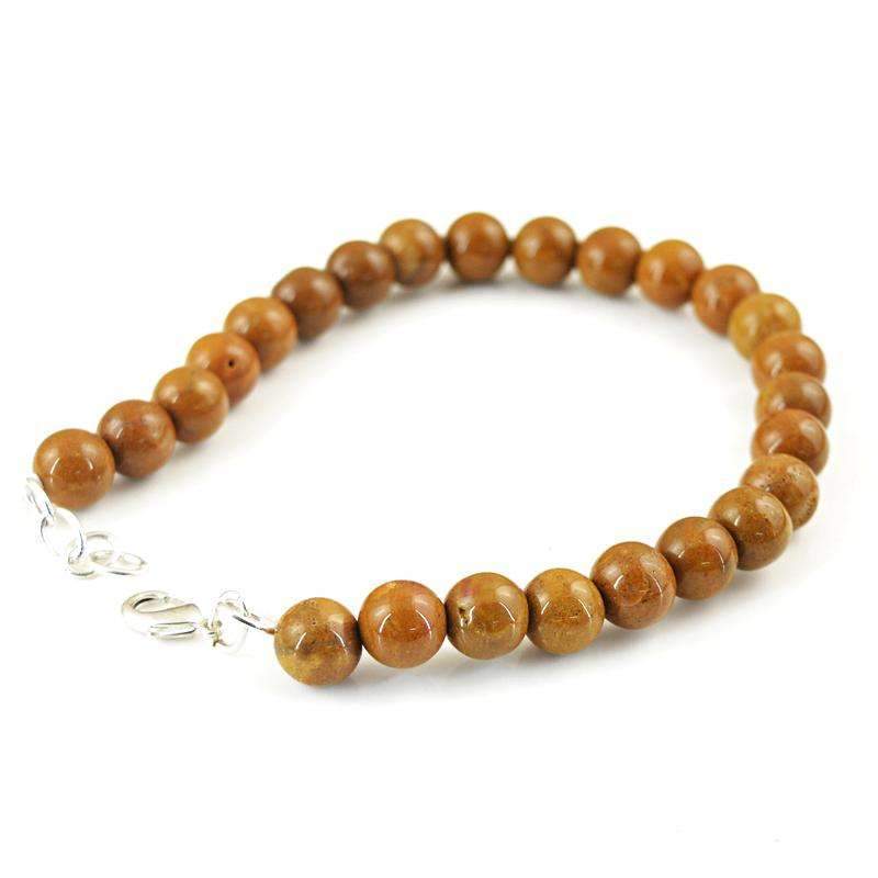 gemsmore:Amazing Jasper Beads Bracelet Natural Round Shape