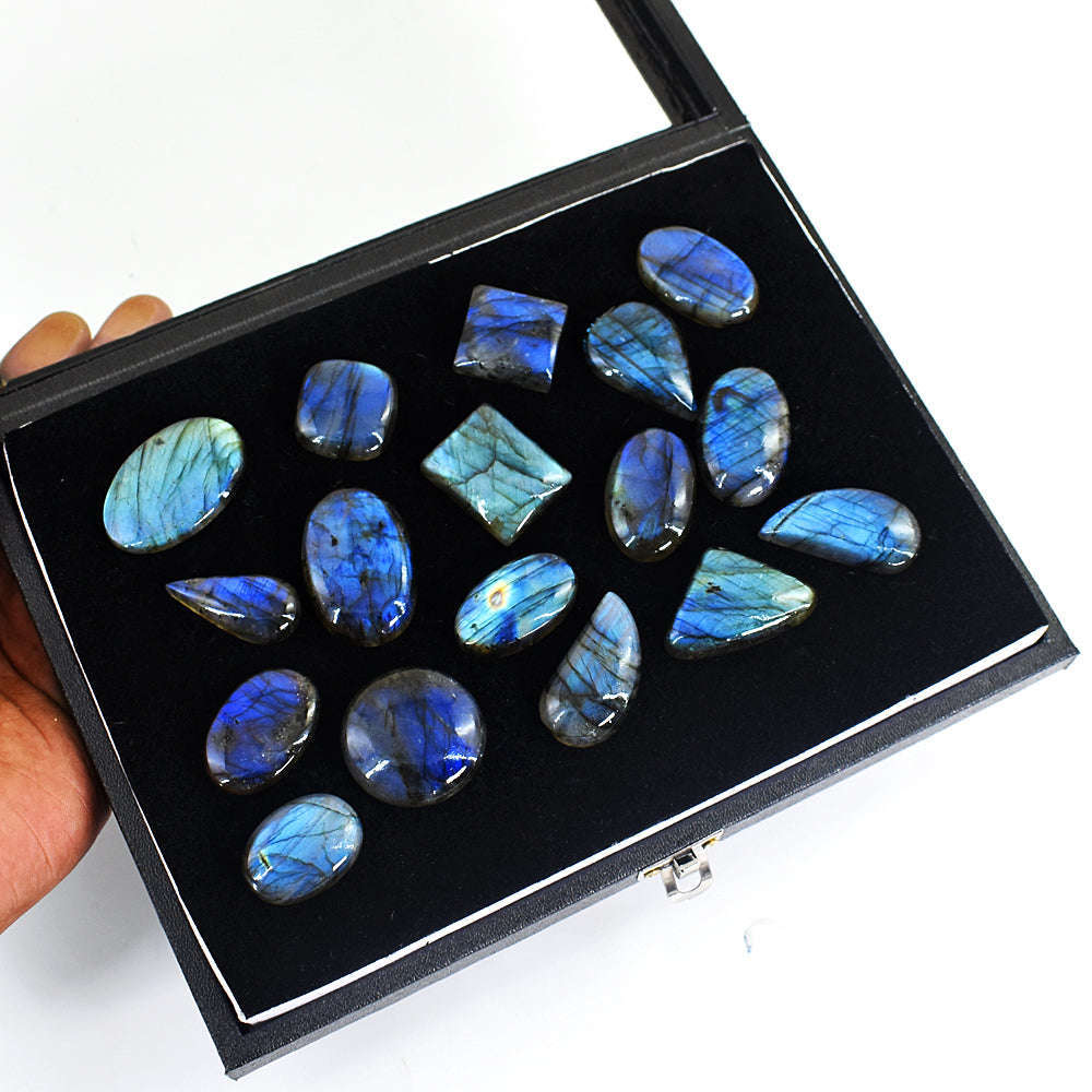 gemsmore:Amazing  Labradorite Untreated Gemstone Cabochon Lot