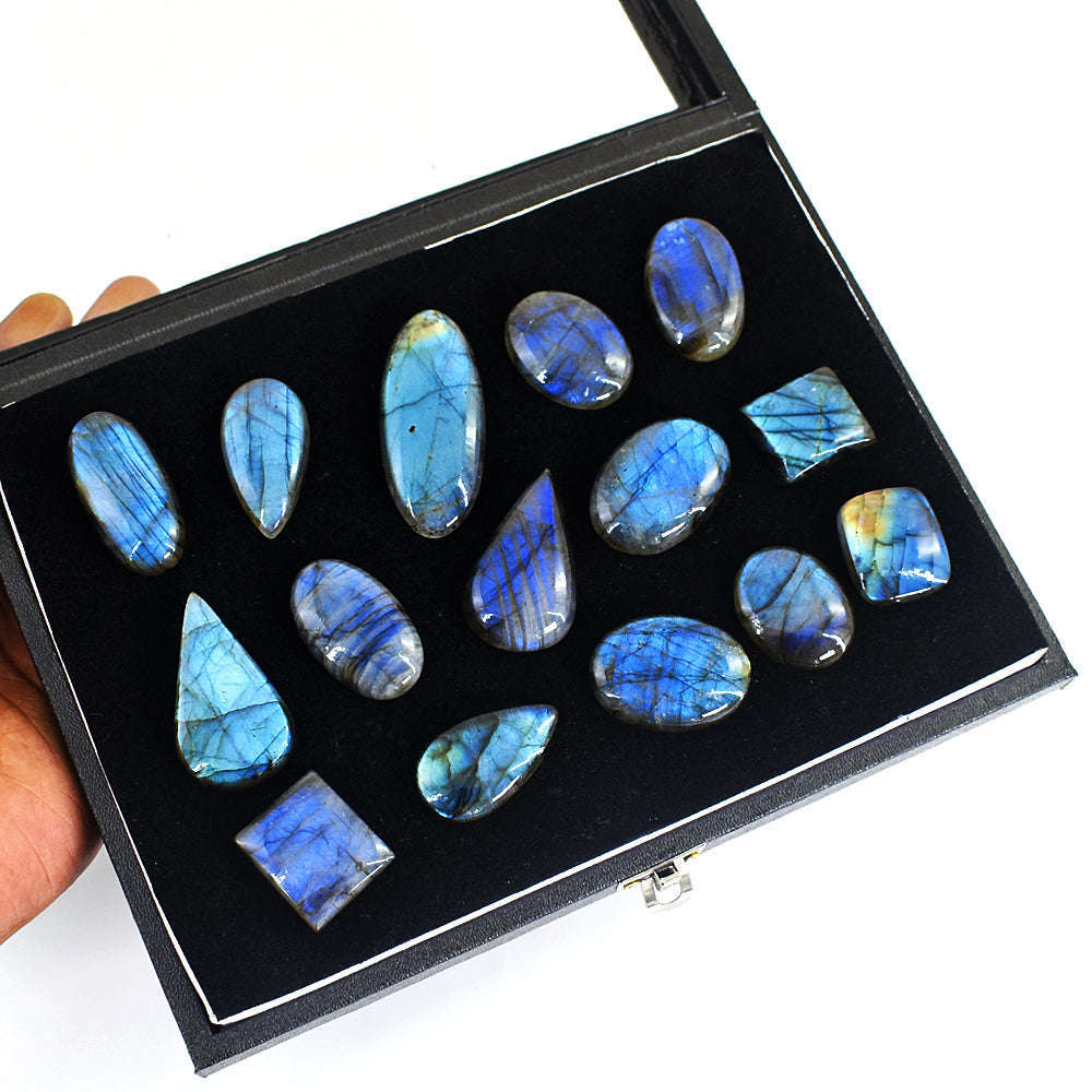 gemsmore:Amazing Labradorite Untreated Gemstone Cabochon Lot