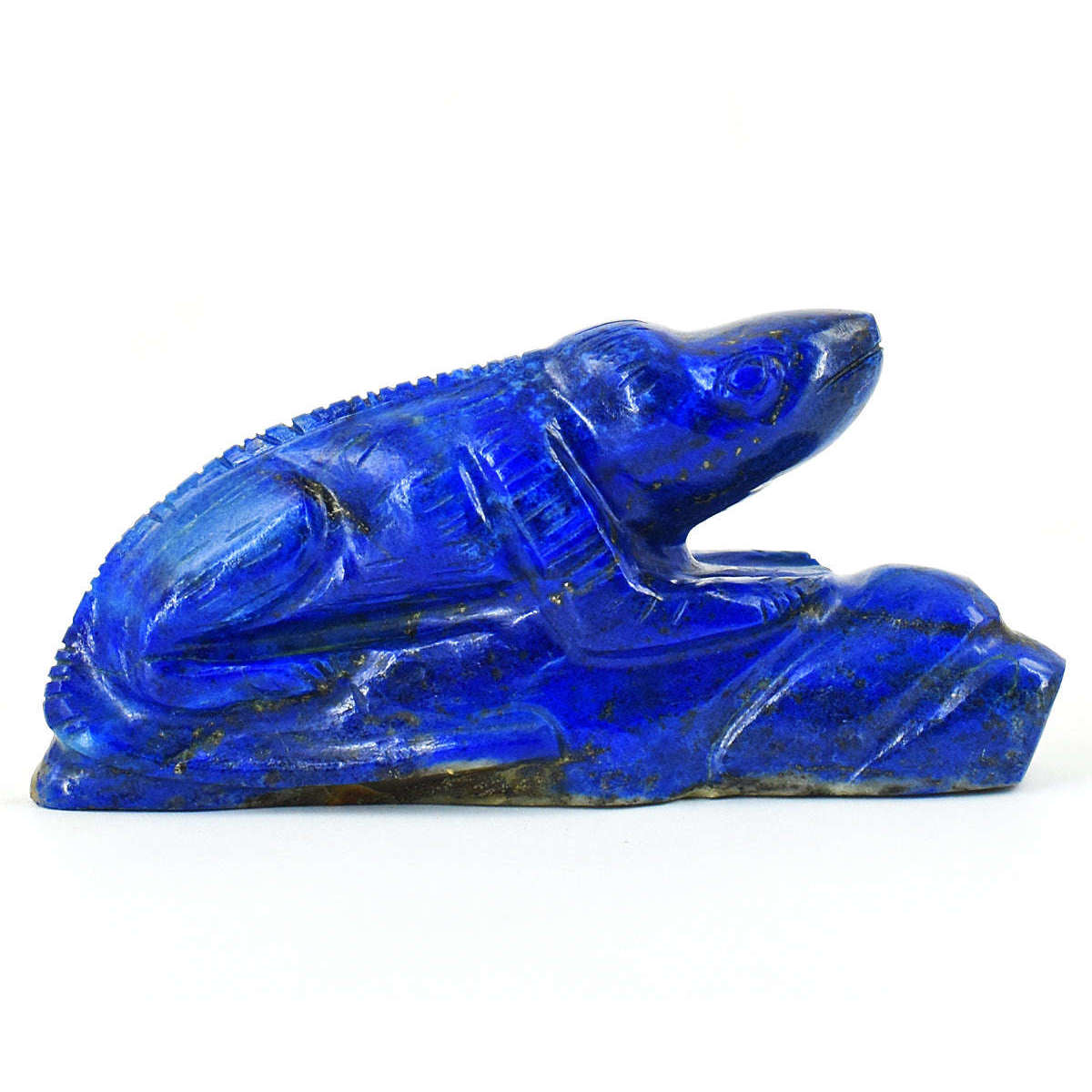 gemsmore:Amazing Lapis Lazuli Hand Carved Genuine Crystal Gemstone Carving Crocodile