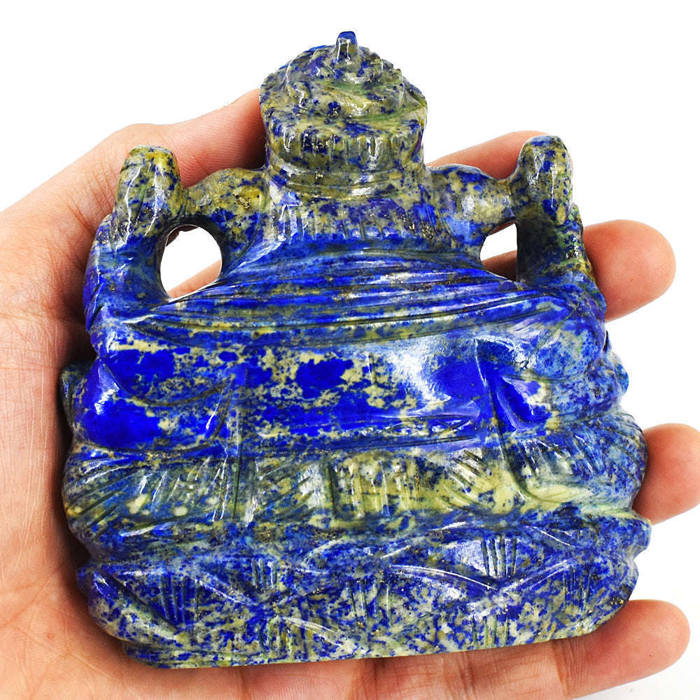 gemsmore:Amazing  Lapis Lazuli Hand Carved Genuine Crystal Gemstone Carving Lord Ganesha