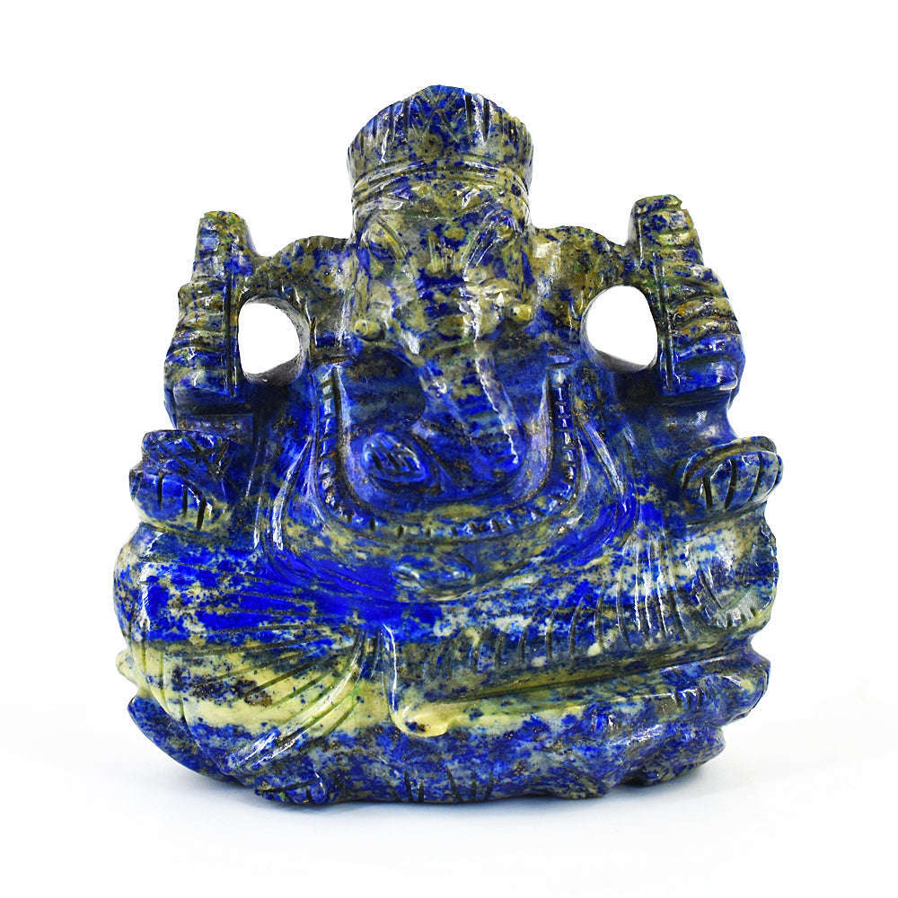 gemsmore:Amazing  Lapis Lazuli Hand Carved Genuine Crystal Gemstone Carving Lord Ganesha