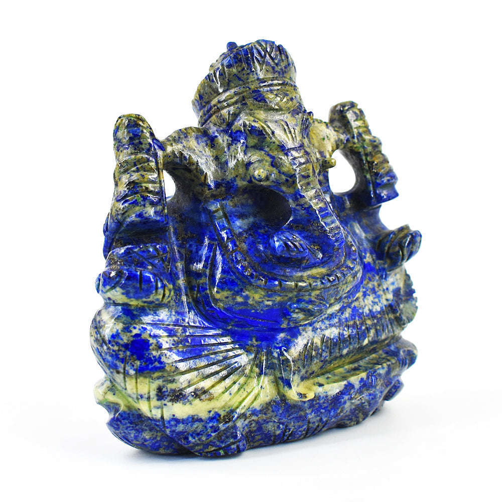 gemsmore:Amazing  Lapis Lazuli Hand Carved Genuine Crystal Gemstone Carving Lord Ganesha