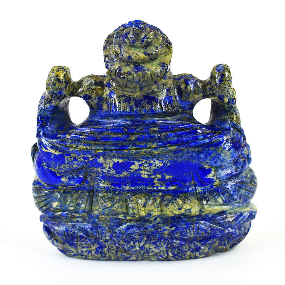 gemsmore:Amazing  Lapis Lazuli Hand Carved Genuine Crystal Gemstone Carving Lord Ganesha