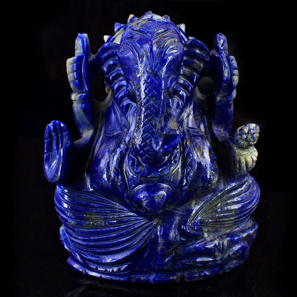 gemsmore:Amazing Lapis Lazuli Hand Carved Genuine Crystal Gemstone Carving Lord Ganesha