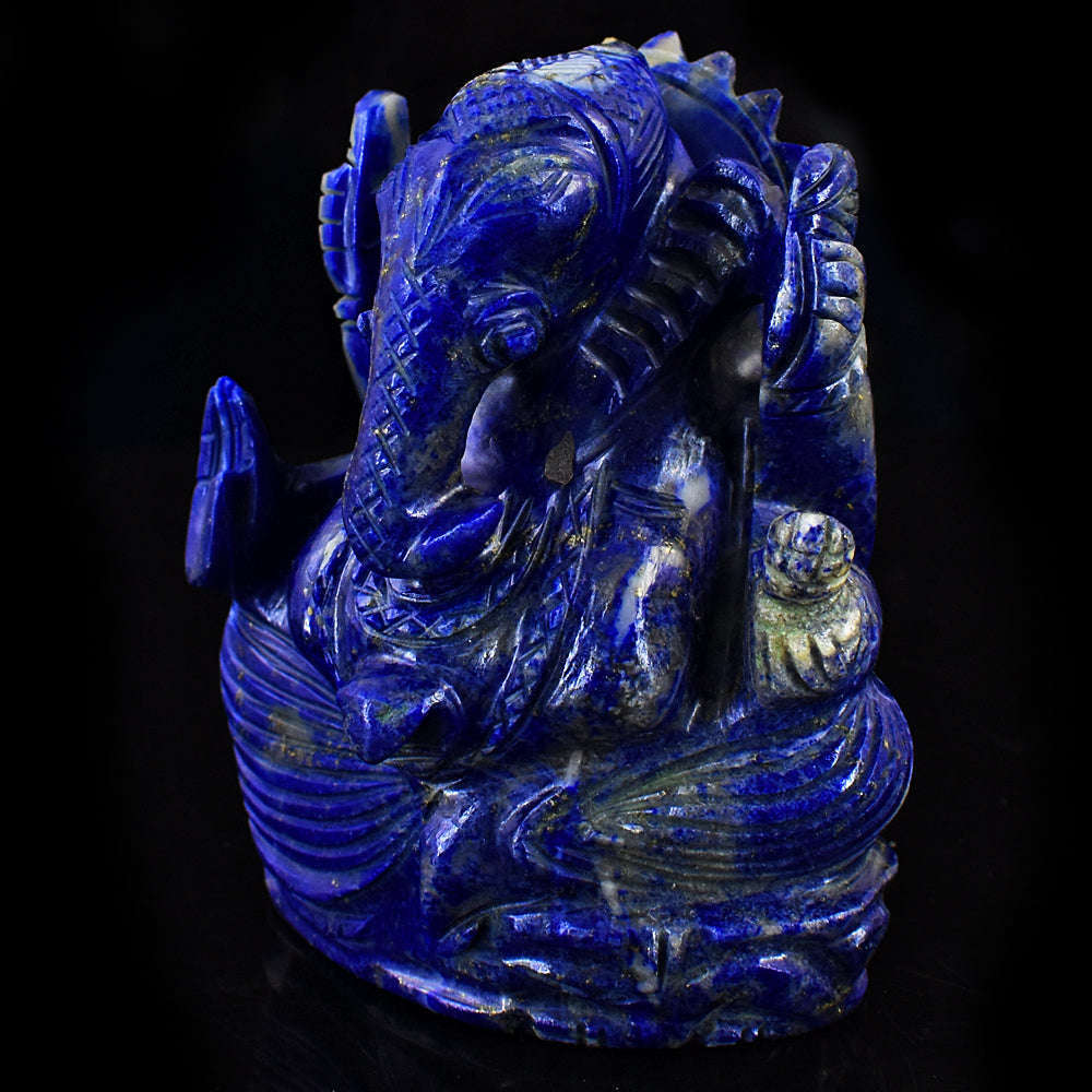 gemsmore:Amazing Lapis Lazuli Hand Carved Genuine Crystal Gemstone Carving Lord Ganesha