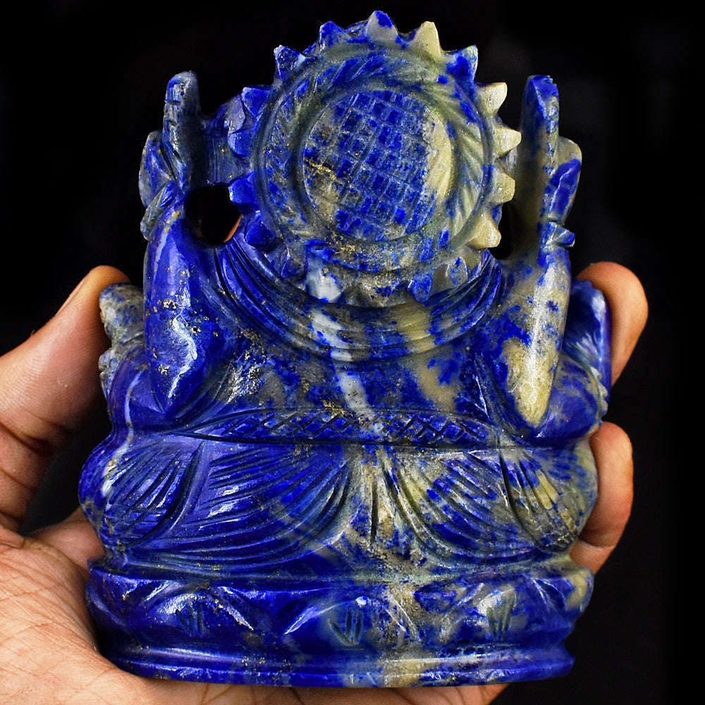 gemsmore:Amazing Lapis Lazuli Hand Carved Genuine Crystal Gemstone Carving Lord Ganesha