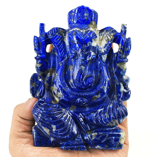 gemsmore:Amazing Lapis Lazuli Hand Carved Genuine Crystal Gemstone Carving Lord Ganesha