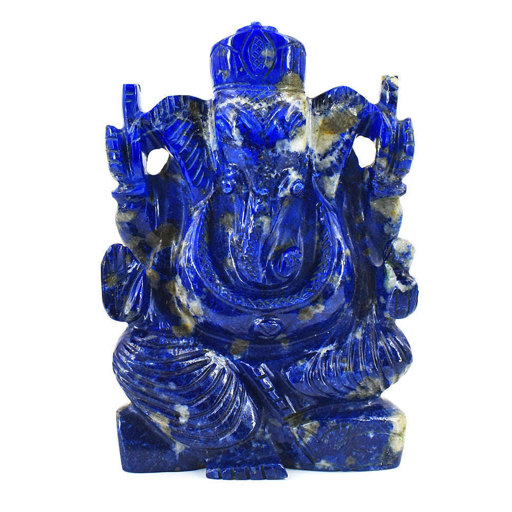 gemsmore:Amazing Lapis Lazuli Hand Carved Genuine Crystal Gemstone Carving Lord Ganesha