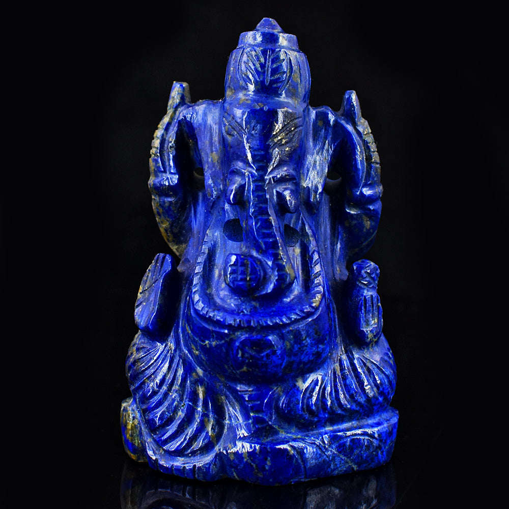 gemsmore:Amazing Lapis Lazuli Hand Carved Genuine Crystal Gemstone Carving Lord Ganesha