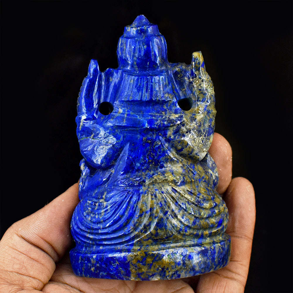 gemsmore:Amazing Lapis Lazuli Hand Carved Genuine Crystal Gemstone Carving Lord Ganesha