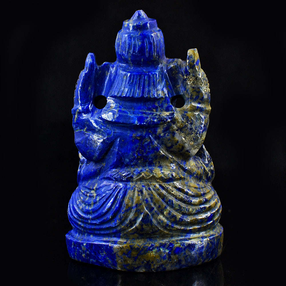 gemsmore:Amazing Lapis Lazuli Hand Carved Genuine Crystal Gemstone Carving Lord Ganesha