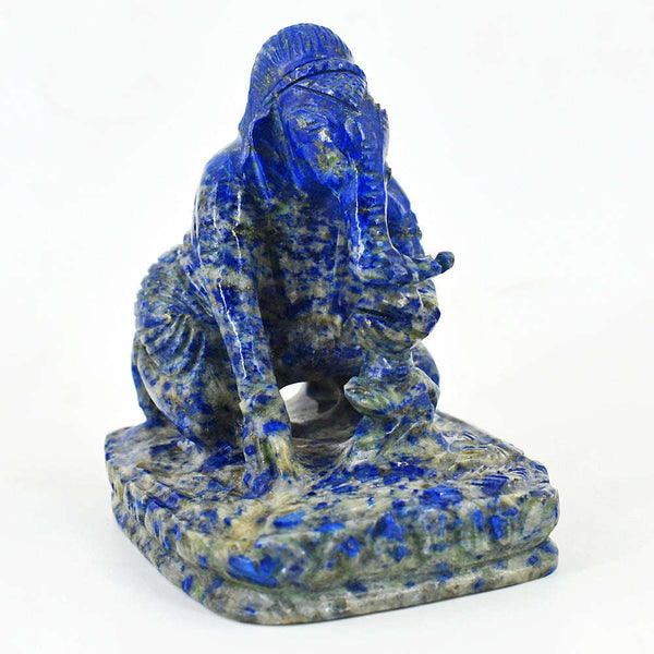 gemsmore:Amazing Lapis Lazuli Hand Carved Genuine Crystal Gemstone Carving Lord Ganesha