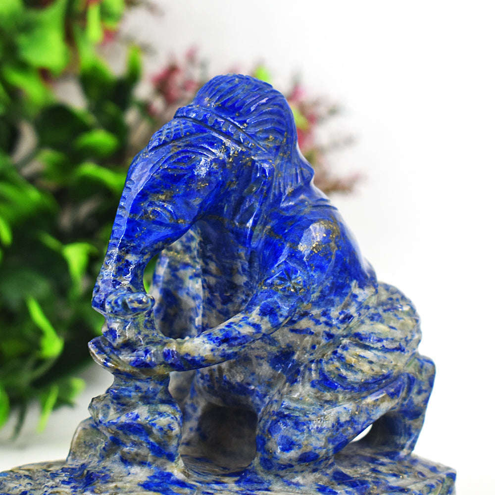 gemsmore:Amazing Lapis Lazuli Hand Carved Genuine Crystal Gemstone Carving Lord Ganesha