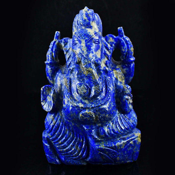 gemsmore:Amazing Lapis Lazuli Hand Carved Genuine Crystal Gemstone Carving Lord Ganesha