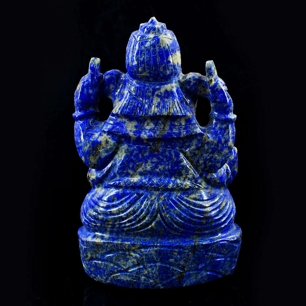 gemsmore:Amazing Lapis Lazuli Hand Carved Genuine Crystal Gemstone Carving Lord Ganesha