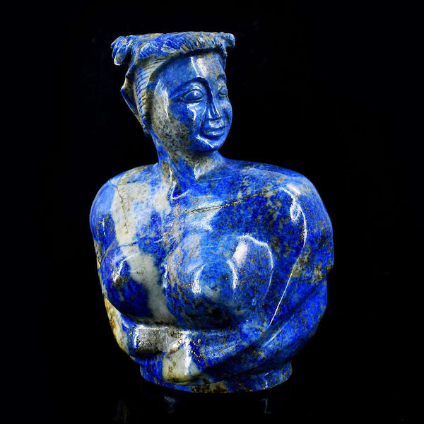 gemsmore:Amazing Lapis Lazuli Hand Carved Genuine Crystal Gemstone CarvingAphrodite Greek Goddess