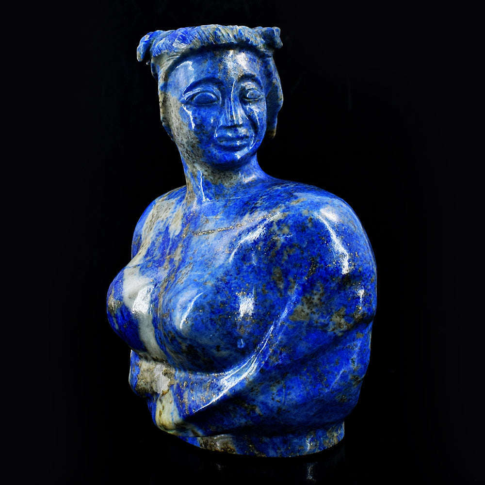 gemsmore:Amazing Lapis Lazuli Hand Carved Genuine Crystal Gemstone CarvingAphrodite Greek Goddess
