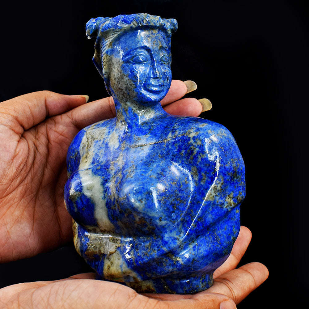 gemsmore:Amazing Lapis Lazuli Hand Carved Genuine Crystal Gemstone CarvingAphrodite Greek Goddess