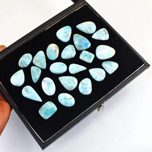 gemsmore:Amazing Larimar Untreated Gemstone Cabochon Lot