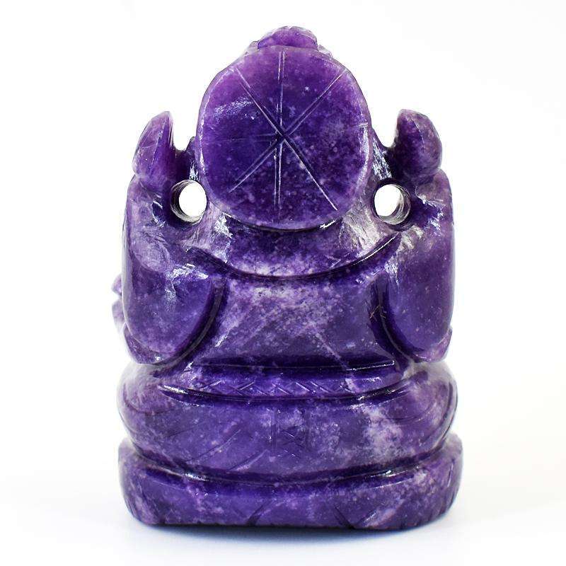 gemsmore:Amazing Lepidolite Hand Carved Genuine Crystal Gemstone Carving Lord Ganesha