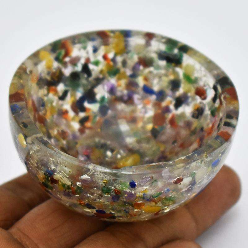 gemsmore:Amazing Mix Gem Orgone Hand Craved Bowl