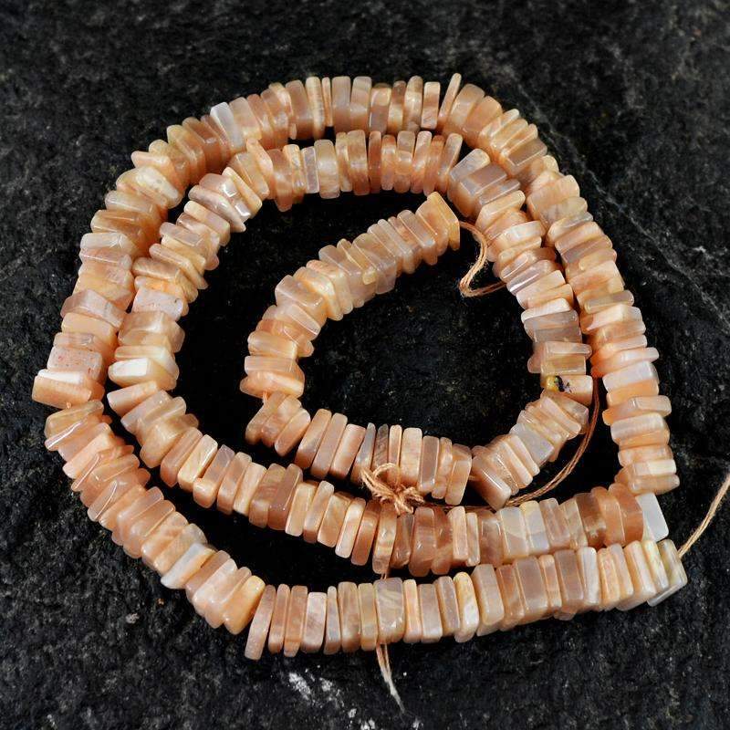 gemsmore:Amazing Moonstone Drilled Beads Strand Natural Untreated