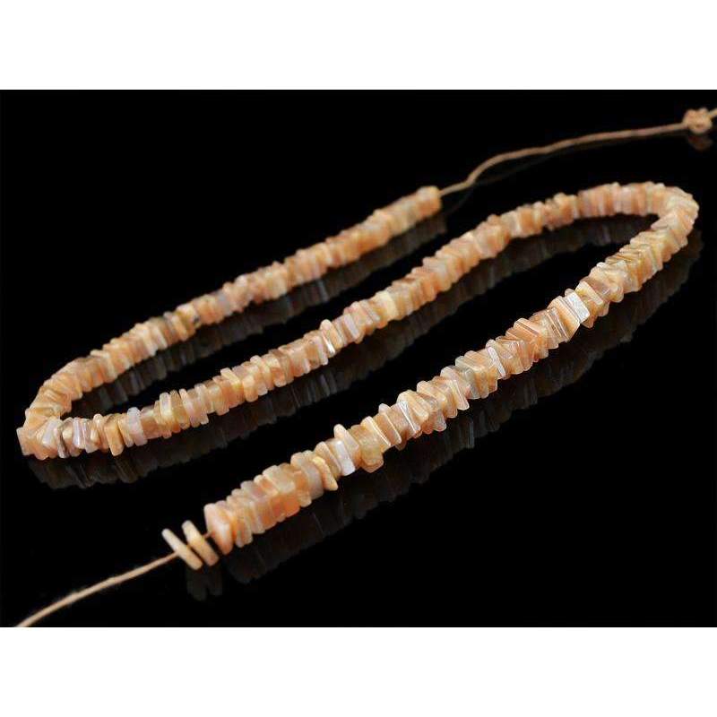 gemsmore:Amazing Moonstone Drilled Beads Strand Natural Untreated