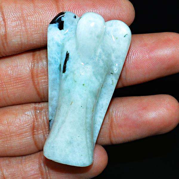 gemsmore:Amazing Moonstone Hand Carved Angel Gemstone